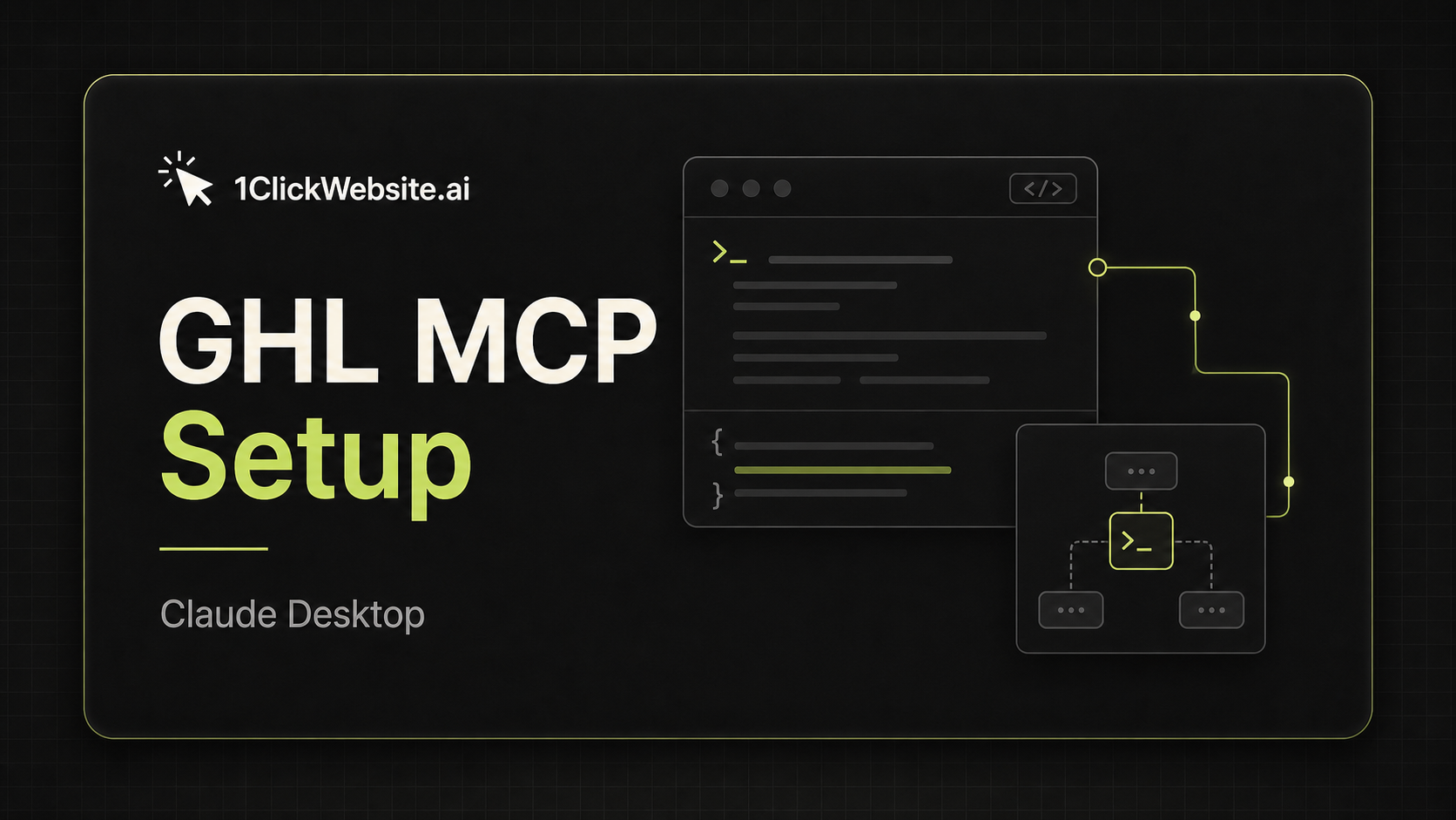 1ClickWebsite GHL MCP setup tutorial hero graphic