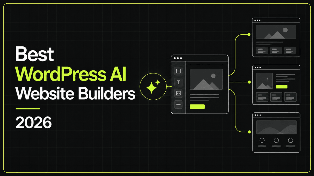 Best WordPress AI website builders in 2026 comparison graphic